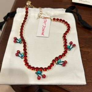 Betsey Johnson Cherry Necklace NWT
